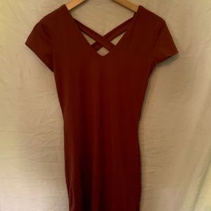Short, Short sleeved pink bodycon dress
